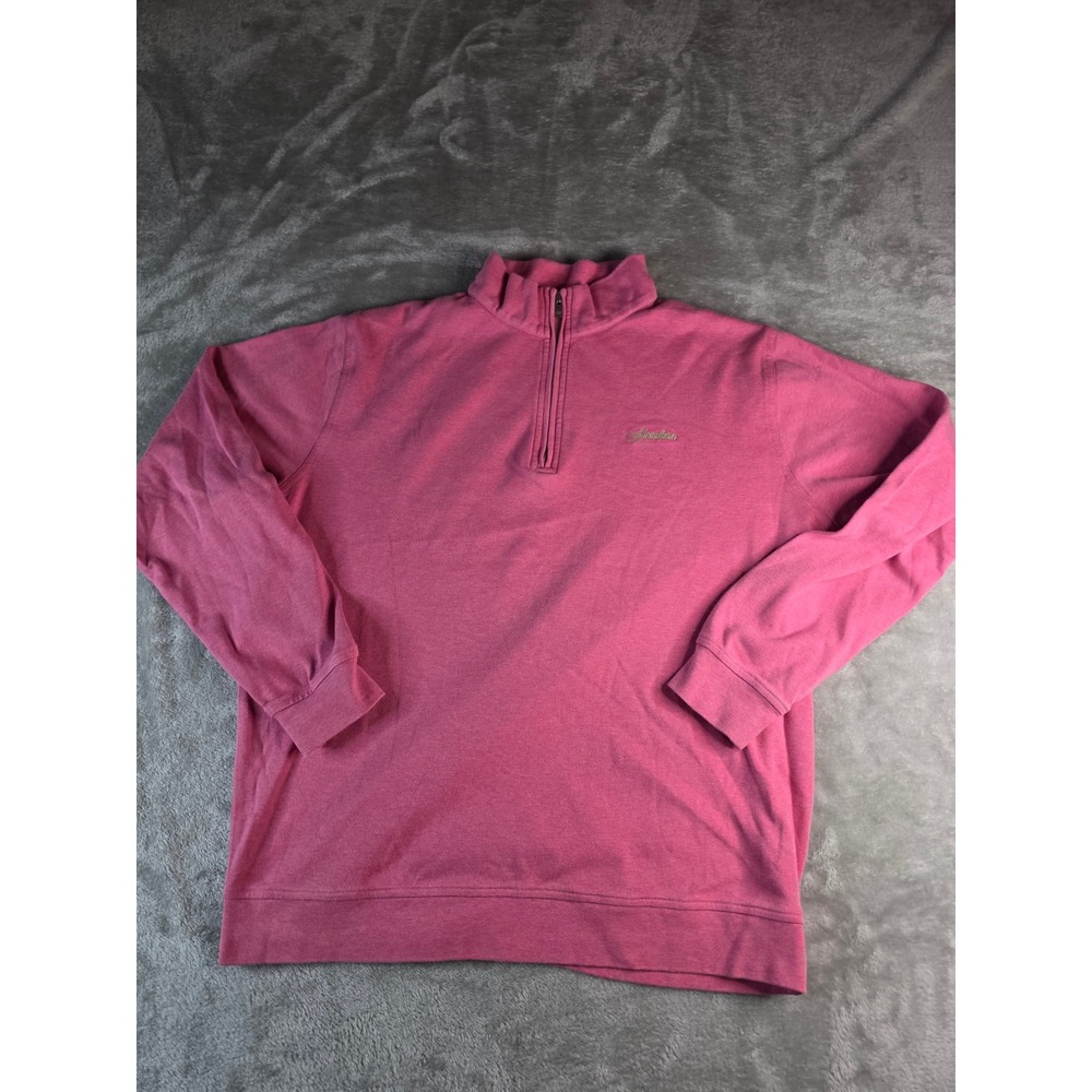 Peter Millar Quarter Zip Pullover Mens Large Pink Floridian MS14K40 Cotton